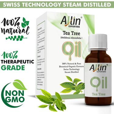 Allin Exporters Tea Tree Essential Oil Undiluted & Pure Aromatherapy Therapeutic Grade for Healthy Skin Hair & Face (15 ML)